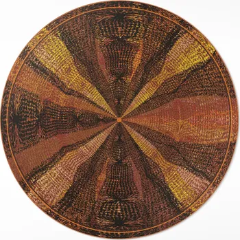 Obraz Vinylový Kulatý Koberec do domu o velikosti 70 cm Imitace tkaniny abstraktní vzor