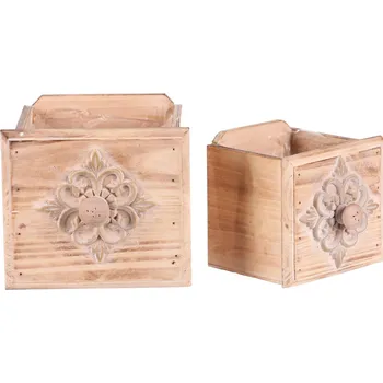 Stojan na květiny Obal na květiny - dřevěný šuplík, cena za sadu 2 ks - DA203