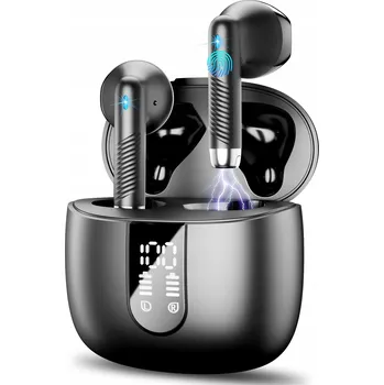 Sluchátka Bezdrátová sluchátka do uší BT 5.3 s mikrofonem, voděodolná, LCD displej Wasart J55