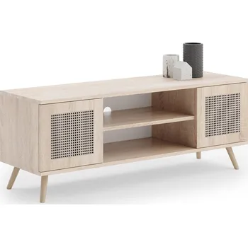 Televizní stolek TV stolek FOCUS Skříňka pod TV Komoda skandinávská 155 cm dub sonoma ratan