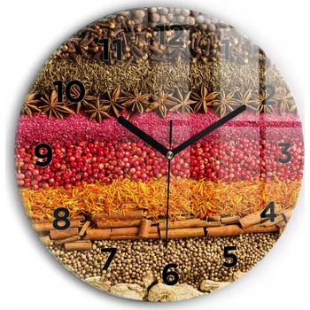 Hodiny Nástěnné hodiny kulatý dekorativní klasické kuchyňské Kořenky řady fi30 cm