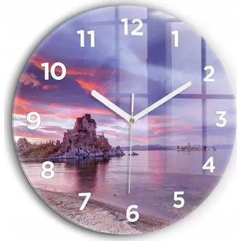 Hodiny Foto hodiny nástěnné Východ slunce Kalifornie bílé ručičky kulatý průměr 60 cm