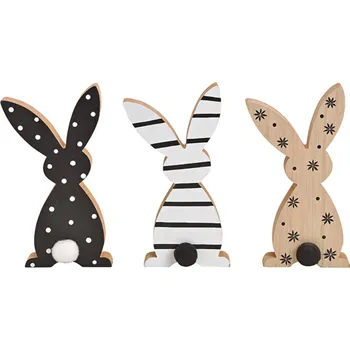 Velikonoční dekorace Textilomanie Wooden Bobby dřevěný velikonoční zajíček mix motivů