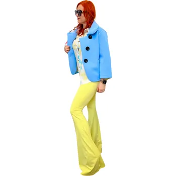 Dámské kalhoty made in Italy Elegantní kalhoty do zvonu 25600 barva: modrá