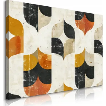 Obraz OBRAZ NA PLÁTNĚ BAREVNÉ TVARY ABSTRAKCE ORNAMENTY STYL BOHO 100x70