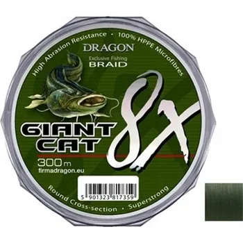 Šňůra DRAGON CAT 8x pletená šňůra 100lb 300m 100 mm x 300 m