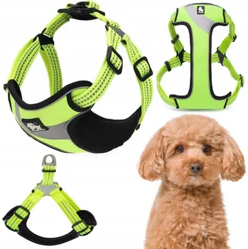 Postroj pro psa Postroj Walkin Daily Plus žlutý s odrazkami Truelove M