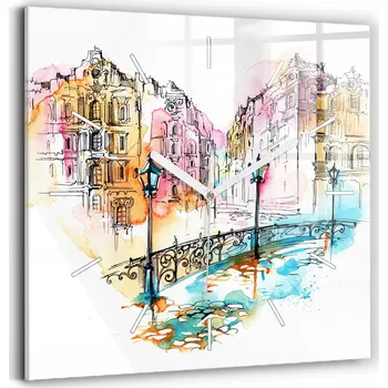 Hodiny Nástěnné hodiny Wallfluent oranžové 30 cm