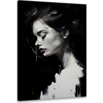Obraz Obraz Canvas Černobílý Ženský PORTRÉT Abstrakce Červené Rty 20x30