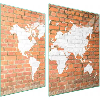 Obraz Skleněná ochranná deska na sporák 70x52 Cihla