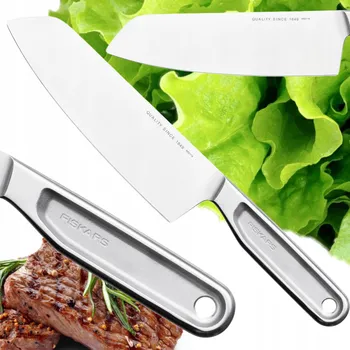 Kuchyňský nůž FISKARS All Steel Nůž SANTOKU 17 cm sekáček kuchyňský ocelový na maso a zeleniny