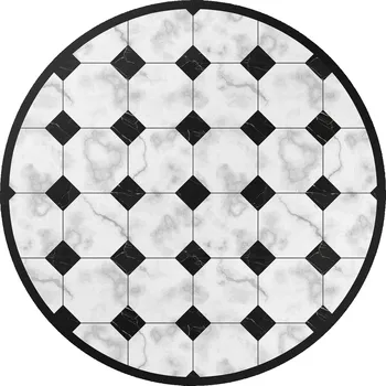 Koberec Vinylový Kulatý Koberec Rozměr ⌀ 150 cm Módní design mramorové dlaždice