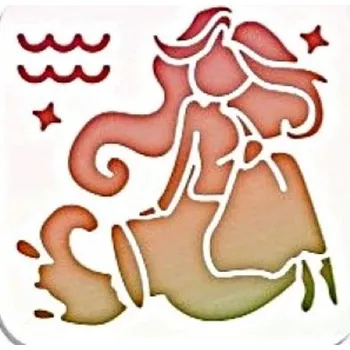 Plastová šablona, HOROSKOP - ZNAMENÍ - VODNÁŘ, 15x15 cm, 1 kus