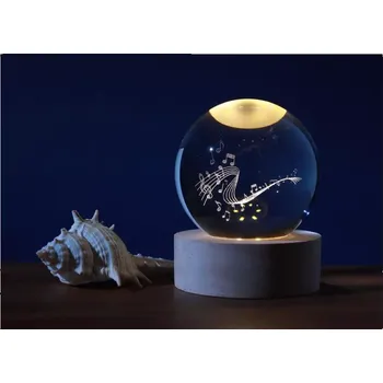 Lampička Křišťálová lampička koule Muzyka 6 cm