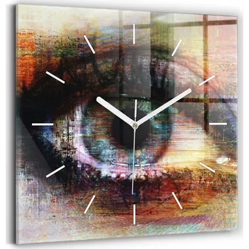 Hodiny Skleněné hodiny s motivem Tichý mechanismus Loft Nástěnné Pouliční umění Oko