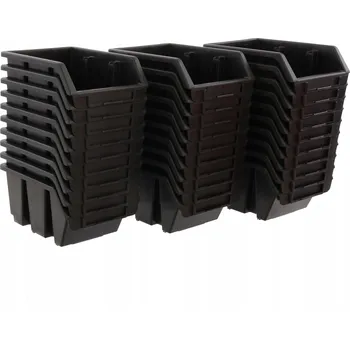 Úložný box 30x Černá plastová nádoba box organizér 115x85x60 mm pro třídění do dílny garáže