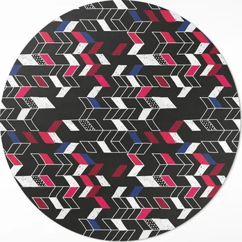 Koberec Kulatý Koberec Vinyl PVC průměr 70 cm Moderní design, módní geometrický vzor