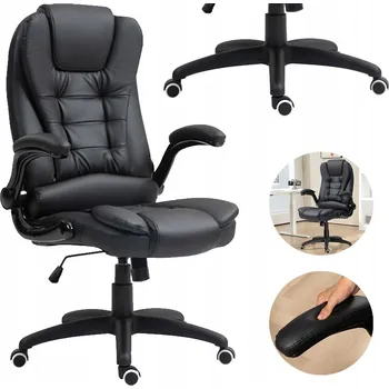 Kancelářská židle se sklopnými područkami a funkcí naklápění, černá PAK