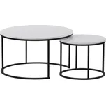 Konferenční stolky, set 2 ks, bílá/černá, IKLIN