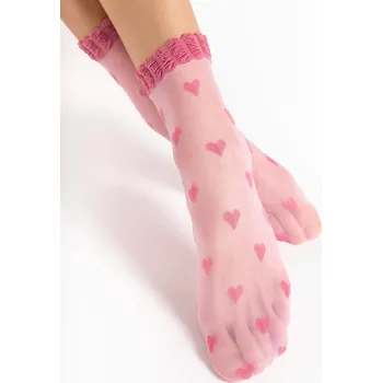 Dámské oblečení Fiore Kokoro 20 den G1189 Ponožky rose-růžové uni (vzorované ponožky)
