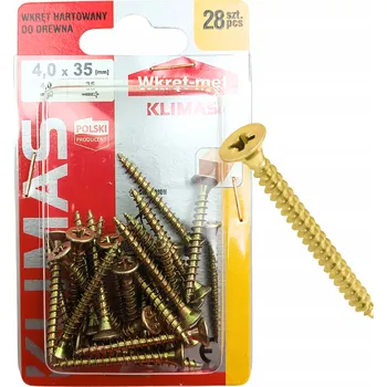 Vrták VRUTY DO DŘEVA KALENÉ 4x35mm PZ blister BWK Wkręt-met 28 ks