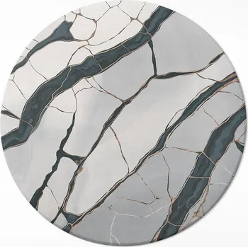 Koberec Kulatý vinylový Koberec do bytu, rozměr ⌀ 70 cm, šedý kámen, dokonalost