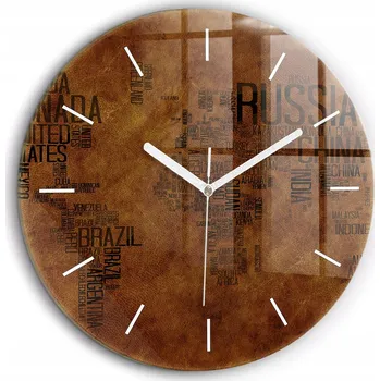 Hodiny Nástěnné hodiny Wallfluent hnědé 60 cm