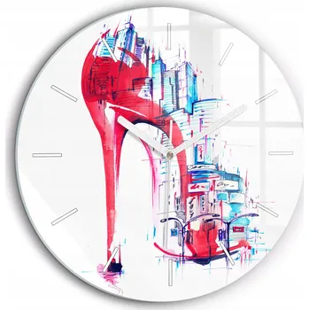 Hodiny Nástěnné hodiny Wallfluent červené 60 cm