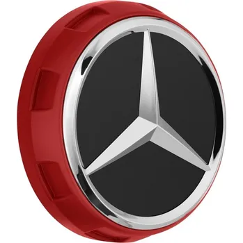 autokoberec MERCEDES AMG víčko hliníkového ráfku red OE