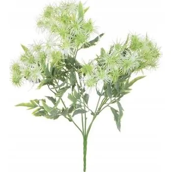 umělá květina Osty - kytice 35 cm L969 umělá bílo-zelená