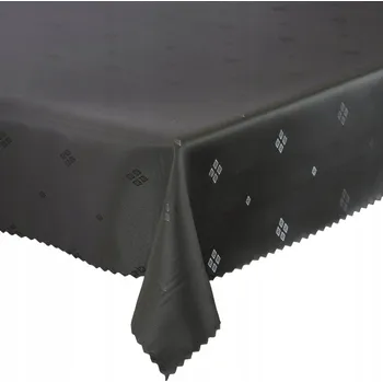 ubrus Obrus Odolný vůči skvrnám Šedý Grafit Vzor Kosočtverce/Kruh prům. 130 cm