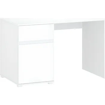 Psací stůl PC stůl 1D1S / 120, bílý lesk, LINDY