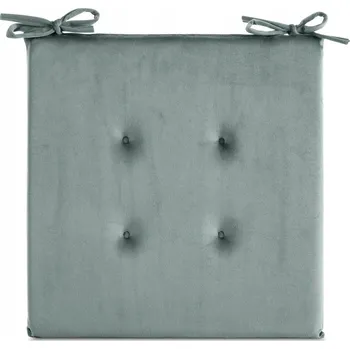 Polštář Polštář na židli 40X40X3 Gaja světle mátová velvet s tkaničkami