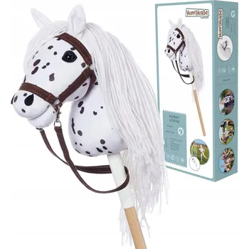 Hobby horsing Hobby Horse A4 Kůň na tyči Hoppihorse s otěžemi bílý, příslušenství v sadě