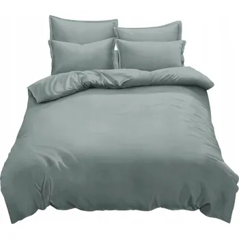 Povlečení SADA POVLEČENÍ LUXURY 160x200 HLADKÝ BAVLNĚNÝ SATÉN STŘÍBRNÁ