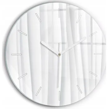 Hodiny Moderní skleněné foto hodiny na zeď tichý mechanismus Vlny textura průměr 30 cm