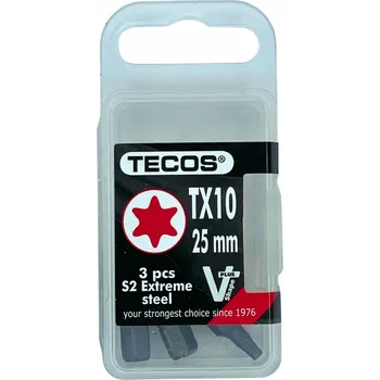 Bit TECOS Rázové bity TX10 x 25 mm 1/4" Extreme Steel 4690410025003 - 3 ks