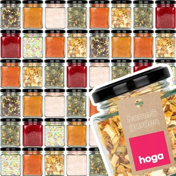 Sklenice 48x SKLENĚNÁ ZAVAŘOVACÍ SKLENICE ČTVERCOVÁ UZAVÍRATELNÁ NÁDOBA 150 Ml ČERNÉ VÍČKO