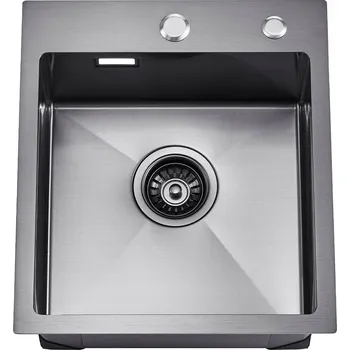 Nerezový dřez Kuchyňský dřez vestavný ocel šedý jednokomorový 40x45 cm