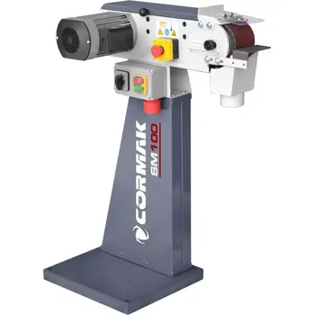 pásová bruska Pásová bruska na kov CORMAK SM100 se základnou - 2 rychlosti