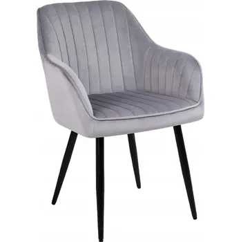 Křeslo KŘESLO ČALOUNĚNÉ VELUREM LILA ŠEDÉ ČERNÉ NOHY