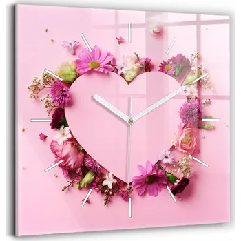 Hodiny Nástěnné hodiny Wallfluent růžové 30 cm