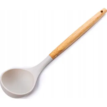 Naběračka 30cm Naběračka silikonová s dřevěnou rukojetí