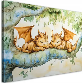 Obraz Obraz do dětského pokoje, Malí draci Zvířata 60x40