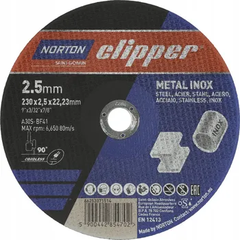 Řezný kotouč Řezací kotouč 230x2,5x22.2 kov inox norton