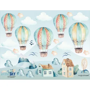 Obraz Nálepky na zeď pro děti LÉTAJÍCÍ BALÓNY