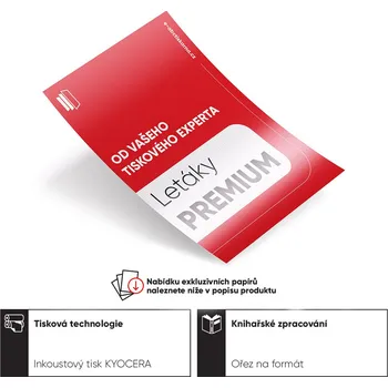 Exkluzivní letáky Barevné oboustranné - 4/4 (CMYK) A4 na výšku / šířku Skládané s 1 lomem