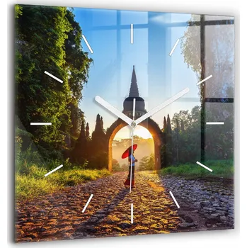 Hodiny Skleněné nástěnné hodiny tiché kuchyň Park Surat Thani Thajsko