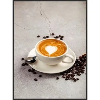 Obraz Plakát s rámem Obrázek na kuchyňskou stěnu Kuchyňská dekorace Šálek Káva