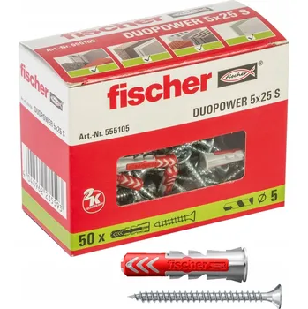 Hmoždinka Hmoždinky Fischer DuoPower 5x25 + šrouby 50 Ks